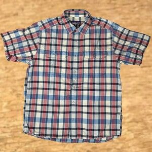 Patagonia Men’s Plaid Button-Up Shirt M Short Sleeve Lightweight Hiking Outdoor